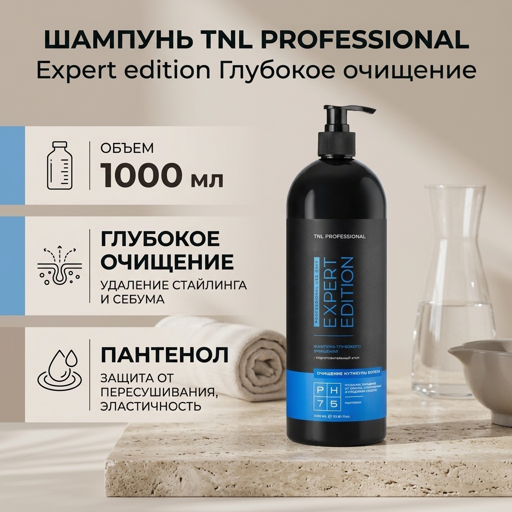 TNL PROFESSIONAL Expert edition глубокое очищение шампунь 1000 мл