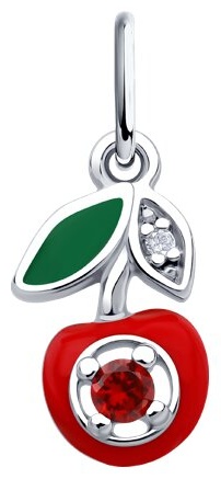 Подвеска Diamant 94-130-02200-1 вес 0.6 г серебро, эмаль, фианит