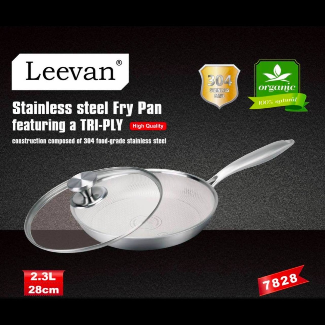 Сковорода Leevan 28 см с антипригарным покрытием, сталь