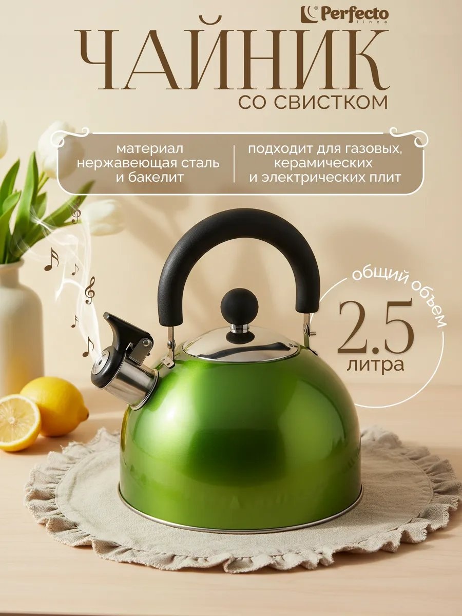 PERFECTO LINEA чайник 409829742 2.5 л, нержавеющая сталь