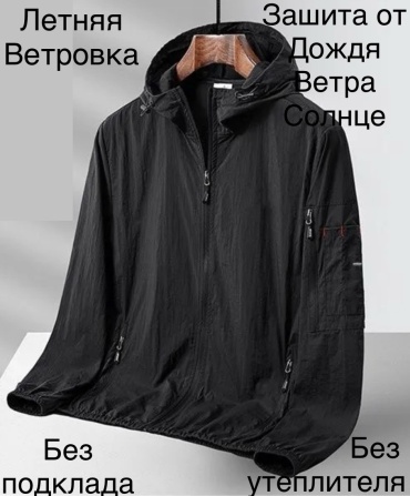 Ветровка черный, серый