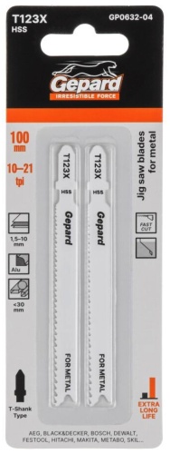 Пилки для лобзика универсальные 2 шт. Gepard T123X 2 штуки (GP0632-04)