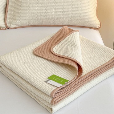 Покрывало Textile Home 250х230 см, хлопок, сатин, бежевый