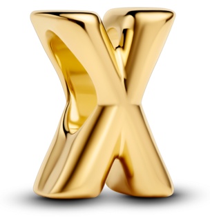 Шарм PANDORA «Буква X» 763970C00 вес 0,98 г сплав покрытый золотом 14К