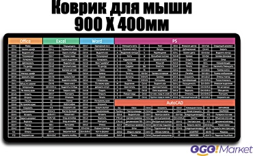 OGO!Market Горячие клавиши XLA 900x400x3 мм рисунок