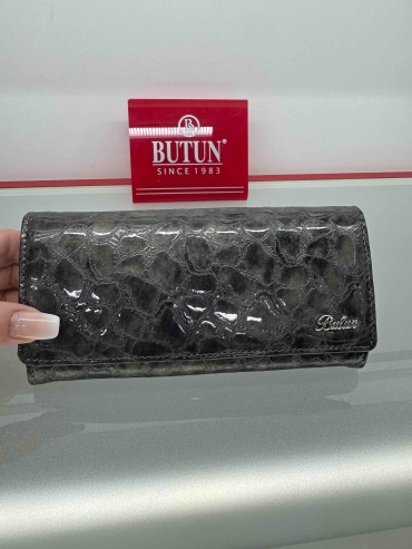 Кошелек BUTUN натуральная кожа серый, оливковый