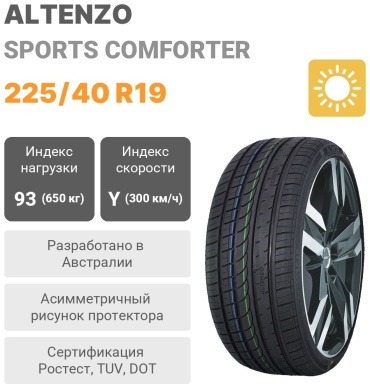 ALTENZO Sports Comforter 225/40 R19 93Y