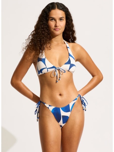Купальник раздельный SEAFOLLY синий, молочный