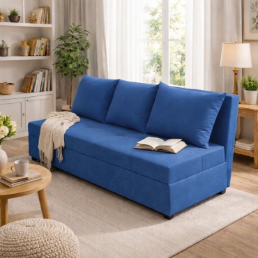 Тахта Mondo home Пешка, 180х80 см, обивка велюр, синий