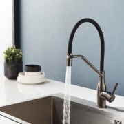 Смеситель с гибким изливом Frap F4497-9, латунь, цвет графит