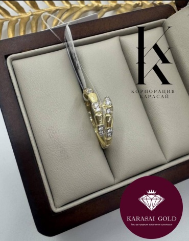 Золото Корпорация Карасай JK-01-13602 размер регулируемый вес 1.71 г золото, фианит