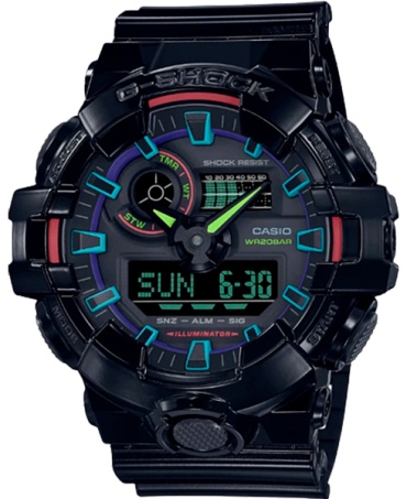 Кварцевые CASIO GA-700RGB-1AER полимер