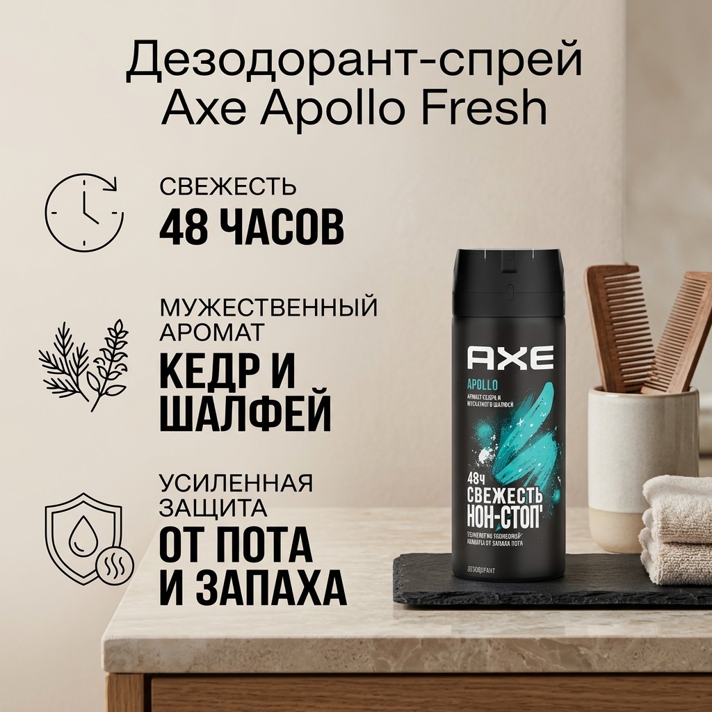 Axe Apollo Fresh дезодорант для мужчин 150 мл