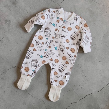 Слип Baby коричневый, белый