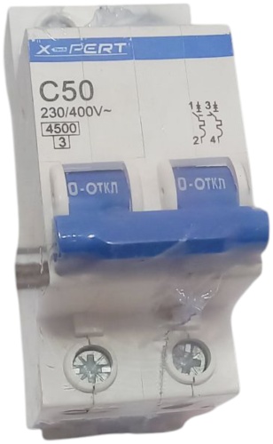 X-PERT автоматический выключатель 2P 50 A, 4.5 кА, 220/400 В