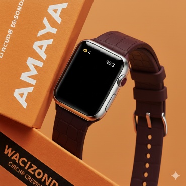 Ремешок AMAYA для Apple Watch Series 5, Watch Series 6, Watch Series 7, Watch Series 8 бордовый