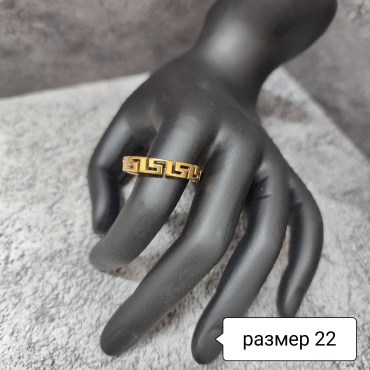 Кольцо FASHION Кольцо размер 22 титан, без вставок, золотистый
