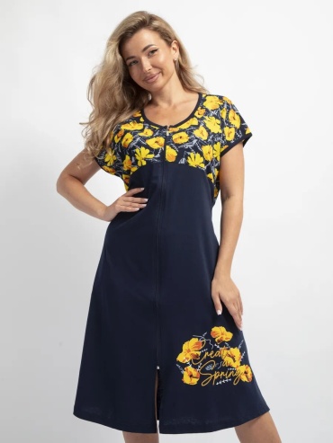 Трикотажный халат Wakas Textile синий