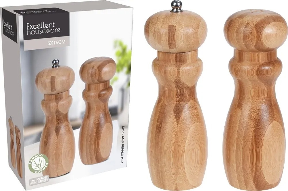 Koopman 784620070 Мельница для соли и перца, дерево, металл, керамика
