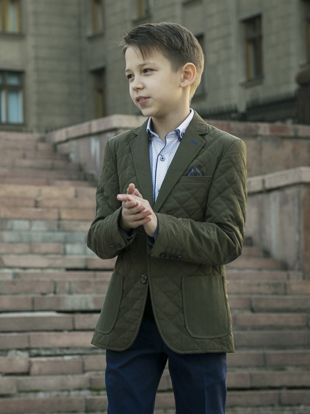 Однобортный Herdal оливковый