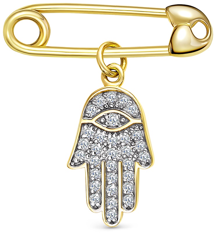 Булавка Veronika jewelry factory Бл332-2356 вес 1.47 г золото, фианит