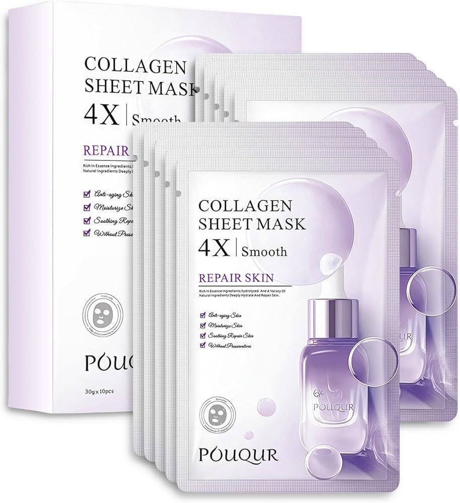Маска для лица тканевая Pouqur Collagen 5 шт