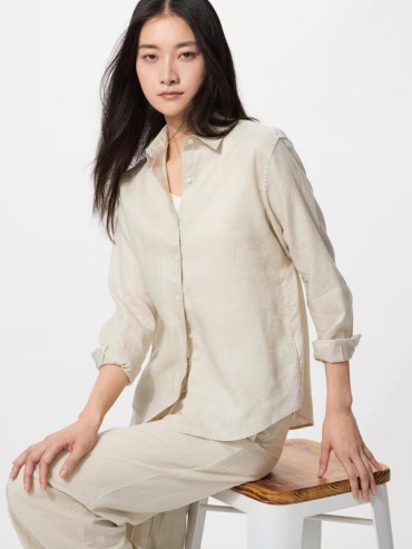 Рубашка Uniqlo бежевый