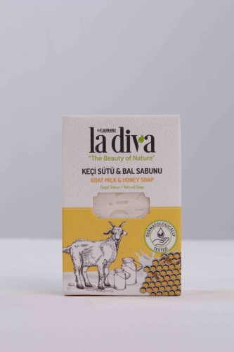Кусковое мыло туалетное LA DIVA Goat milk and Honey Soap аромат козьего молока и мёда 1 шт
