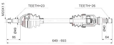 LYNXauto привод колеса в сборе CD 6703