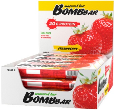 BombBar батончик протеиновый клубника 12 шт