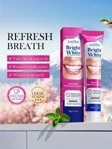 SADOER зубная паста Cherry Blossom Mint Whitening Toothpaste - Отбеливающая зубная паста 100 г