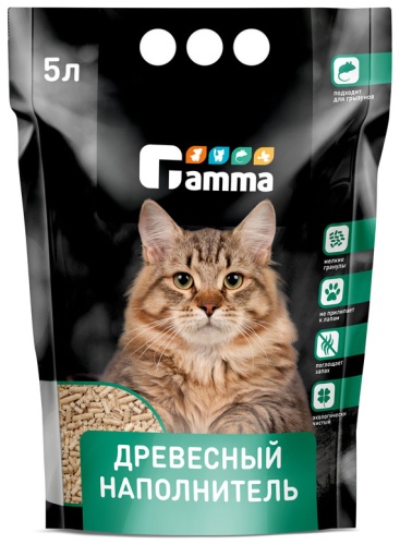 Наполнитель впитывающий древесный мелкие гранулы 5л