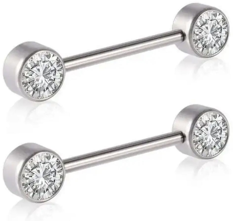 Штанга Nika KZ титановый сплав, фианит, 1,6 x 16 mm