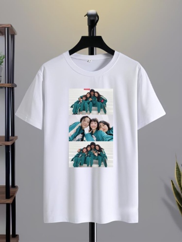 Футболка Игра в кальмара персонажи TMH_TREND.KZ белый
