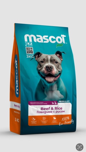Mascot Говядина с рисом для взрослых средних и крупных пород 3 кг
