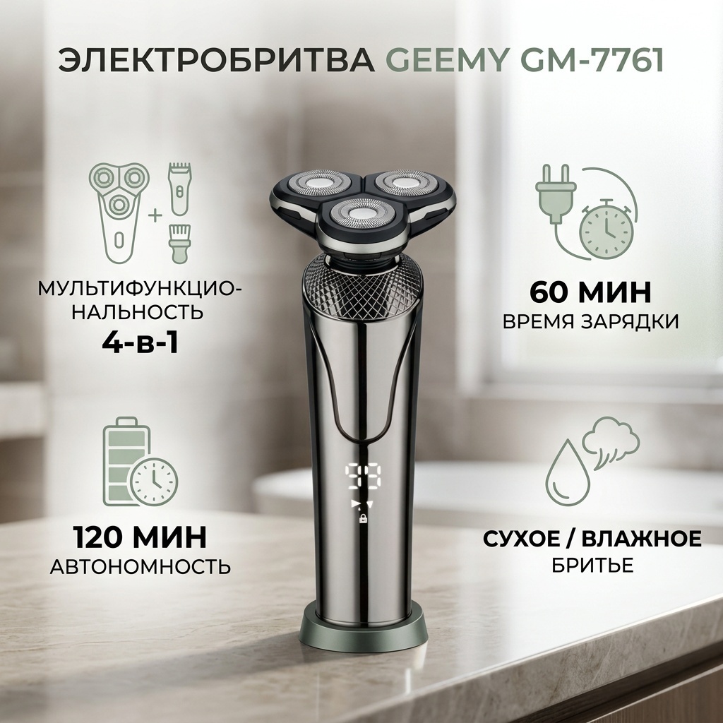 Электробритва Geemy GM-7761 роторная