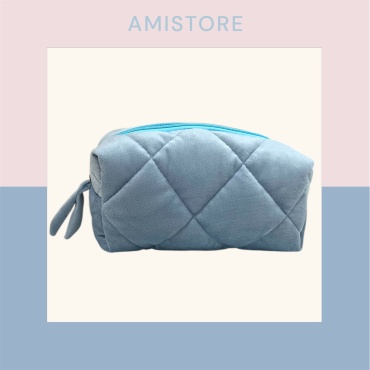 Amistore косметичка велюр голубой 10X20 см