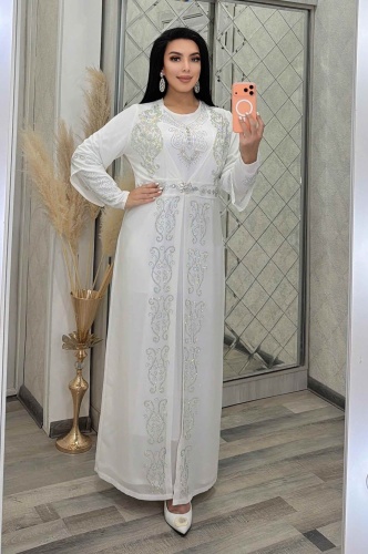 Платье с абайкой Anara.Dresses белый