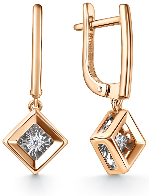 Серьги Miras Gold 02-11-51207-11-00-1 вес 4.08 г золото, бриллиант