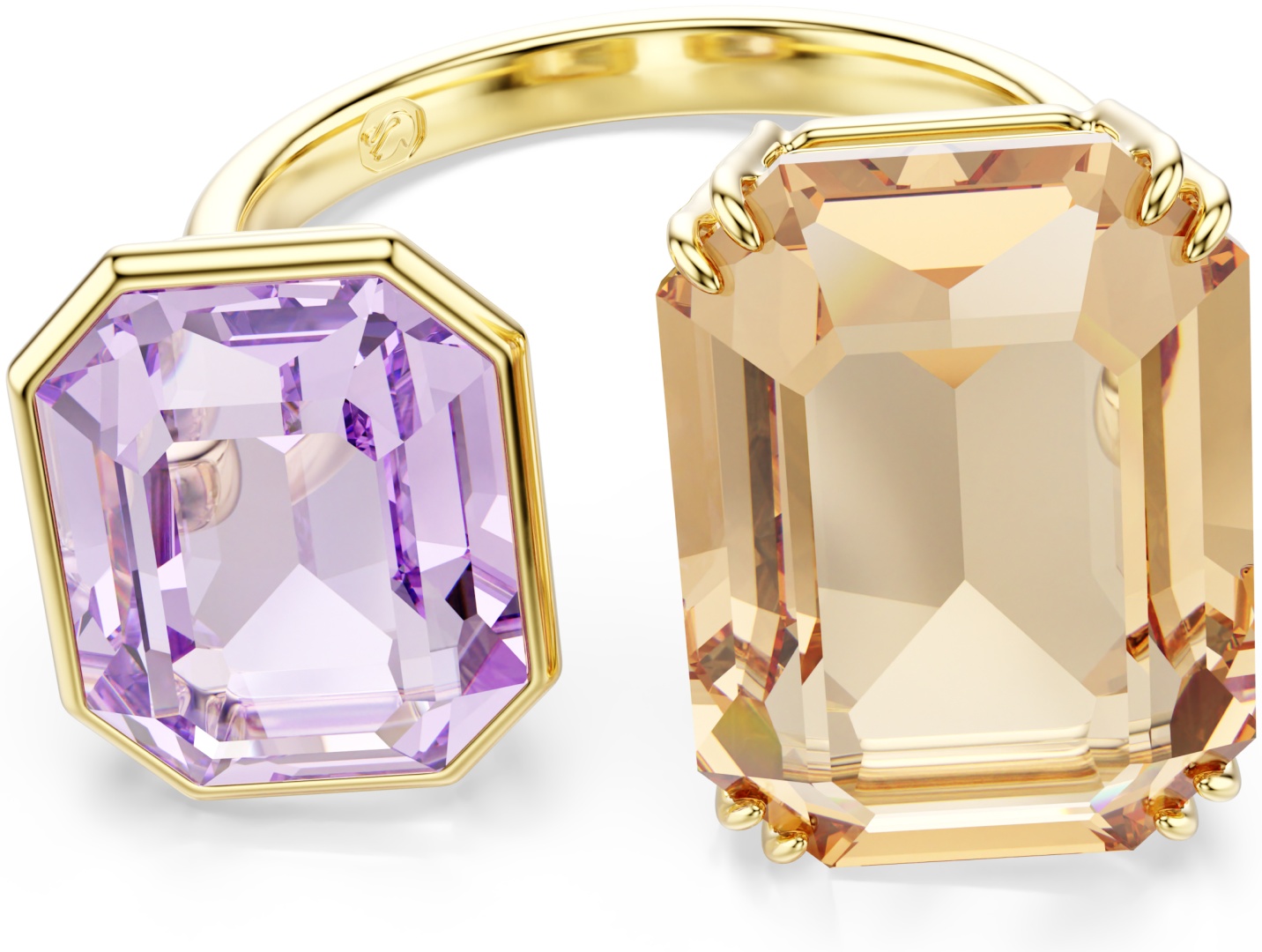 Кольцо Swarovski 5725749 размер 17 ювелирный сплав, кристаллы Swarovski, золотистый