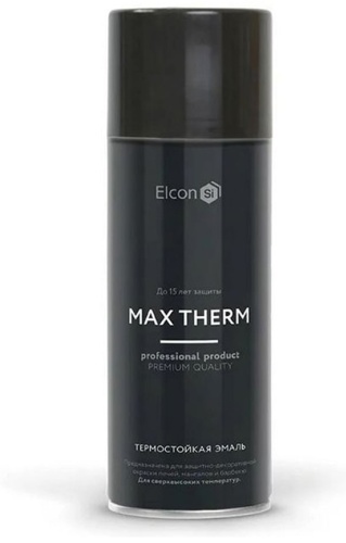 Elcon эмаль Max Therm тон черный, 520 мл