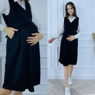 Сарафан, для беременных Puzatiki черный