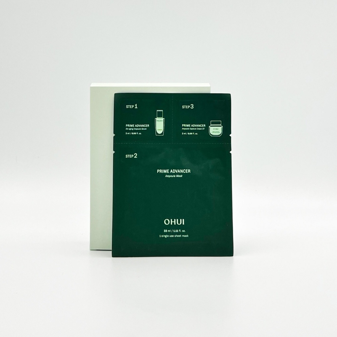 Маска для лица O HUI тканевая OHUI Prime Advancer Ampoule 3 Step Mask 8 шт