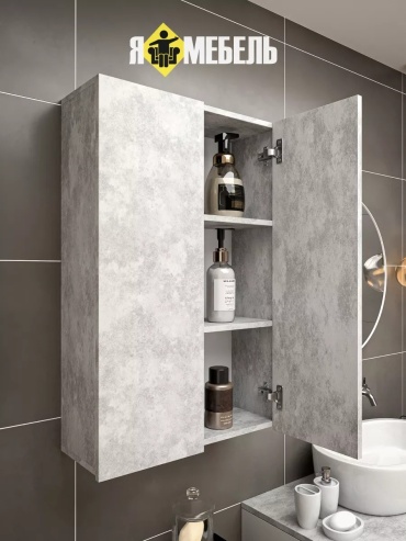 Распашной шкаф Saltino21, 60x91х21.6 см, серый