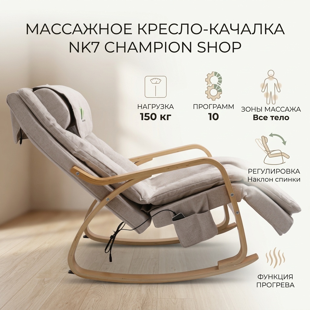 Массажное кресло-качалка Champion shop Массажное кресло-качалка NK7 до 150 кг 10 программ
