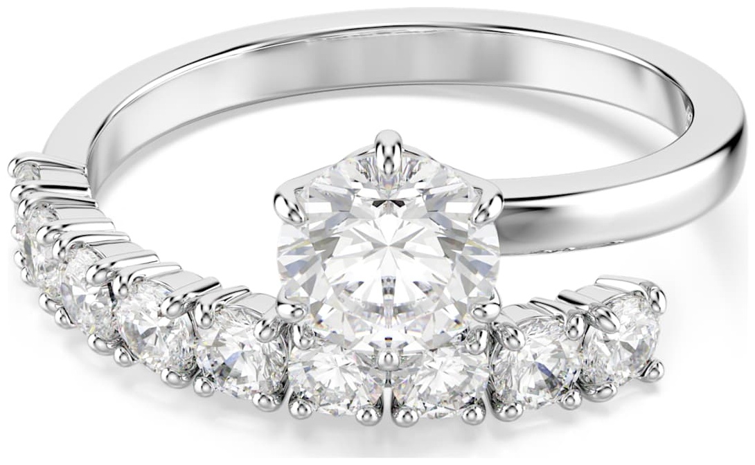 Кольцо Swarovski 5753576 размер 18 бижутерный сплав, кристаллы Swarovski, серебристый