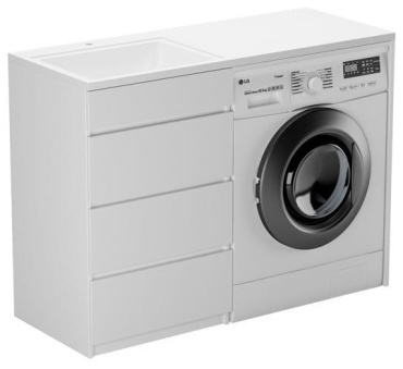 Тумба с раковиной 1Marka Монако 120 правый 3 в.я, 120x87x48 см, белый