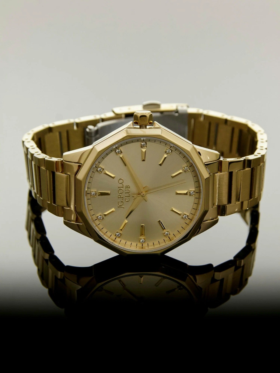 Кварцевые Polo Club Наручные часы JG.POLO CLUB 0624 S03778B.1 3.690 женские кварцевые золотистые со стальным браслетом нержавеющая сталь