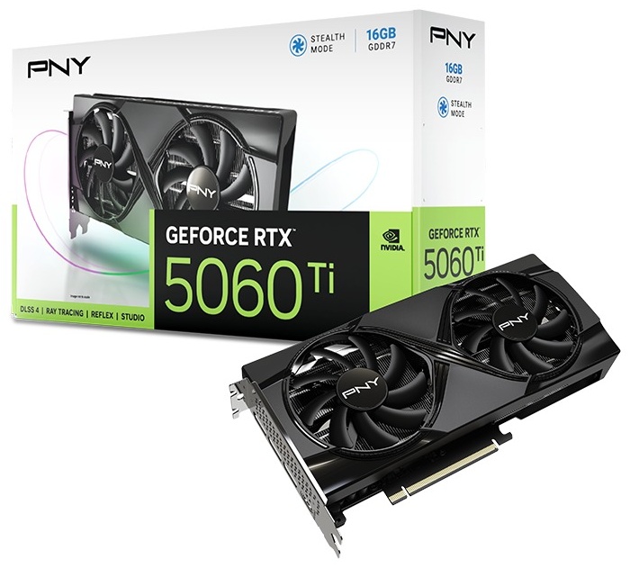 Видеокарта PNY RTX 5060 Ti 16GB, VCG5060T16DFXPB1 16 Гб