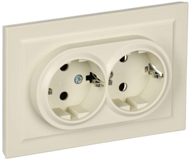 Розетка IEK BRITE РС12-3-БрКр, бежевый